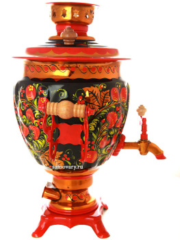 Набор самовар электрический 3 литра с художественной росписью "Хохлома рыжая", "желудь", арт. 110246