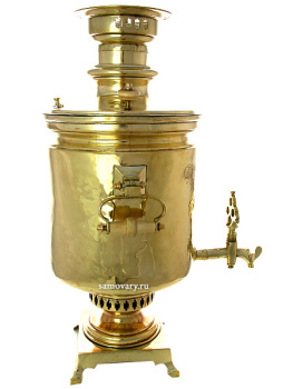 Угольный самовар 6 литров цилиндр желтый фабрика братьев Баташевых арт.479594