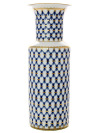 Ваза фарфоровая для цветов форма "Цилиндрическая", рисунок "Кобальтовая сетка", Императорский фарфоровый завод