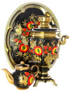Набор самовар электрический 3 литра с художественной росписью "Маки", арт. 131314