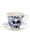 Чашка с блюдцем чайная форма "Лучистая", рисунок "Колокольчики", Императорский фарфоровый завод