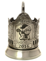 Никелированный подстаканник "Символ года 2016 - Обезьяна"