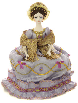 Кукла на чайник самоварная "Мария в сиреневом"
