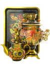 Набор самовар электрический 3 литра с художественной росписью "Солнечное лето", арт. 121043