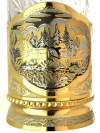 Чайный набор "Русская тройка" на 6 персон позолоченный в подарочной коробке, Златоуст