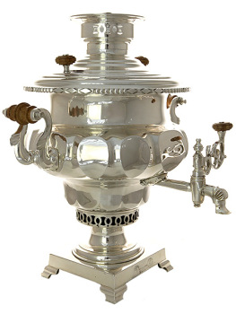 Угольный самовар 6 литров посеребренный ваза фабрика братьев Воронцовых арт.410750