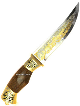 Сувенирный нож "Гюрза" в кожаных ножнах, Златоуст
