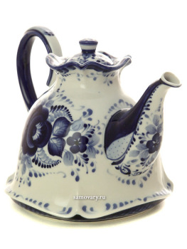 Чайник заварочный "Колокольчик" с росписью Гжель, автор Алехин С.
