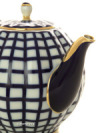 Чайник доливной форма "Тюльпан" рисунок "Кобальтовая клетка", Императорский фарфоровый завод
