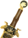 Позолоченный кинжал сувенирный охотничий "Лоси" в подарочном футляре, Златоуст 