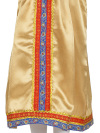 Русский народный костюм детский золотистый атласный комплект "Василиса": сарафан и блузка, 7-12 лет
