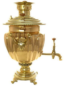 Самовар на дровах 5 литров желтый ваза Товарищество наследников В.С.Баташева арт.460552