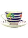 Чашка с блюдцем чайная форма "Весенняя-2", рисунок "Вера", Императорский фарфоровый завод