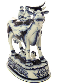 Скульптура Гжель "Корова Ночка"