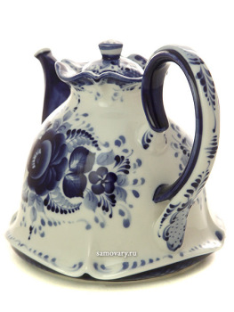 Чайник заварочный "Колокольчик" с росписью Гжель, автор Алехин С.