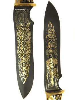 Сувенирный нож "Кардинал" ножны из кожи, Златоуст
