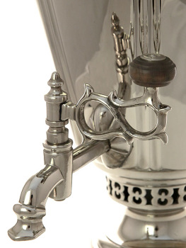 Угольный самовар 5 литров никелированный "конус" граненый, произведен в середине XX века на Тульском Патронном Заводе в Туле, арт. 433349