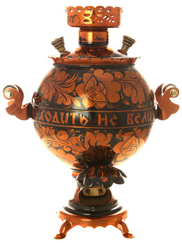 Электрический самовар 3 литра с художественной росписью "Петух. Золотая хохлома" старинный, арт. 144208