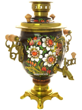 Набор самовар электрический 3 литра с художественной росписью "Цветочная поляна", арт. 130647
