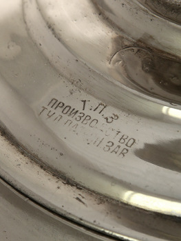 Угольный самовар 5 литров никелированный "конус" граненый, произведен в середине XX века, ТПЗ, арт. 471710