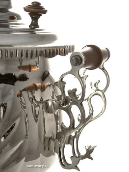 Комбинированный самовар 4,5 литра "шар" никелированный в наборе, арт. 301069