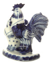 Скульптура Петушок и Курица Гжель, автор Жигунов А.