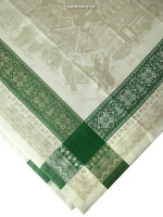 Скатерть "Зима" зеленая без кружева, 150х250