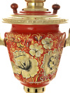 Электрический самовар 3 литра с художественной росписью "Золотые цветы на красном", арт. 110361