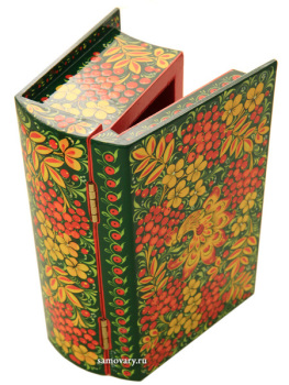 Деревянная шкатулка с росписью Хохлома "Книга" 175х110
