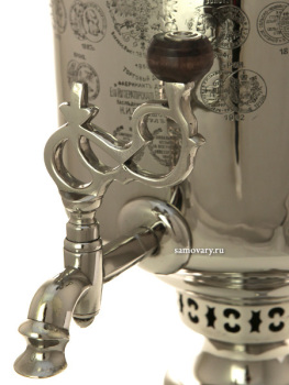 Угольный самовар 7 литров никелированный цилиндр Фабрика Н.И. Баташева, арт. 430540