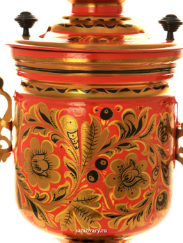 Электрический самовар 3 литра с росписью "Кудрина на красном", арт. 121014