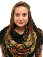 Шерстяной Павлопосадский платок "Рождественский", 89*89 см, арт. 766-18