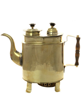Угольный самовар-чайник 2 литра латунный походный арт. 433350