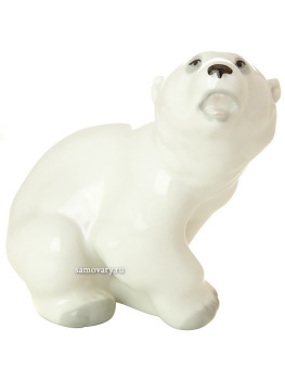 Скульптура "Медвежонок м.р. белый", Императорский фарфоровый завод
