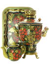 Набор самовар электрический 4 литра с художественной росписью "Хохлома классическая", ваза, арт.  130709