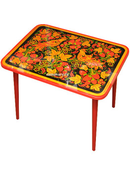 Детская мебель - стол Хохлома малый с художественной росписью "Детство" Золотые петушки, арт. 72100000000
