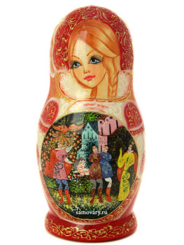 Набор матрешек "Золотая Русь на розовом фоне.Сказки", арт. 586