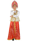 Русский народный костюм атласный комплект "Люкс": сарафан и блузка, размер L-XXL
