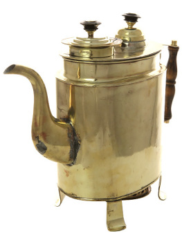 Угольный самовар-чайник 2 литра латунный походный арт. 433350