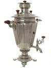Угольный самовар 5 литров никелированный "конус" граненый, произведен в середине XX века в Кольчугино, арт. 410769