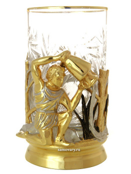 Чайный набор "Водолей"  Златоуст позолоченный 