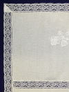 Вологодская льняная скатерть серая со светлым кружевом и кружевом, арт. 1С-968, 230х150