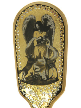 Позолоченная расческа "Ангел с животными" в подарочной коробке, Златоустовский завод