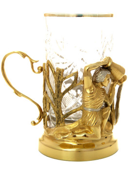 Чайный набор "Водолей" позолоченный Златоуст