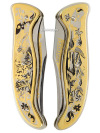 Златоустовские ножи, нож складной сувенирный позолоченный, арт.1 Златоуст