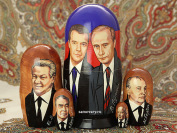 Набор матрешек "Медведев и Путин", арт. 500
