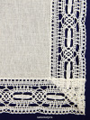 Льняная салфетка светло-серая со светлым кружевом (Вологодское кружево), арт. 6нхп-743, 33х33