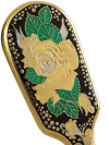 Позолоченная расческа "Роза с зеленым листом" с гравюрой
