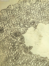 Поднос латунный антикварный овальный с фигурными ручками, 1124
