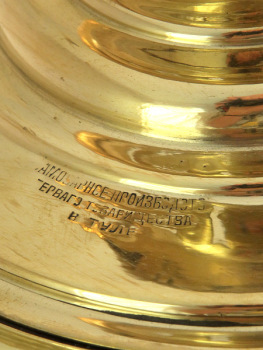Угольный латунный самовар 9 литров ваза с гранями Первое Товарищество арт.433699